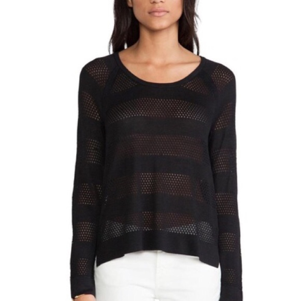 Rag & Bone Jeans Raglan Black Striped Sweater